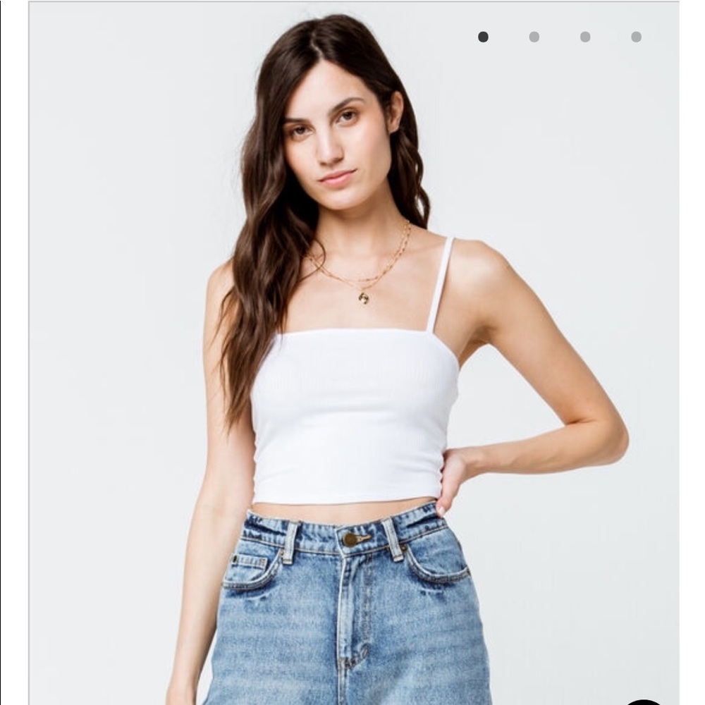 White Square Neck Crop Top